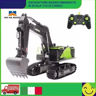 HUI NA TOYS HUINA 1593 Ruspa Escavatore Camion Trattore Cingolato Radiocomandato scala 1/14