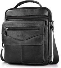Bandolera Para Hombre Mochila Viaje Cartera Bolso De Hombro Color Negro NEW US..