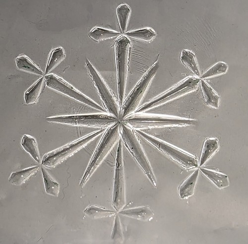 Indiana Glass Snowflake Snack Plate and Arcoroc Juice Glass Clear Luncheon Set - Picture 7 of 9