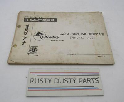 Bultaco Original Factory Provisional Pursang Parts Catalog List 134.32-P117