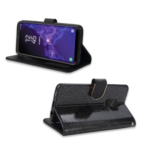 Samsung Galaxy S9+ Plus Card Slots PU Leather Rhinestone Butterfly Wallet Case - Foto 14 di 54