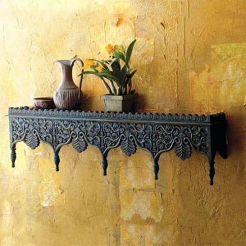 Wood Hand Carved Wall Bracket Wooden Wall Shelf Wooden Hand Carving Wall Shelf - Picture 1 of 4