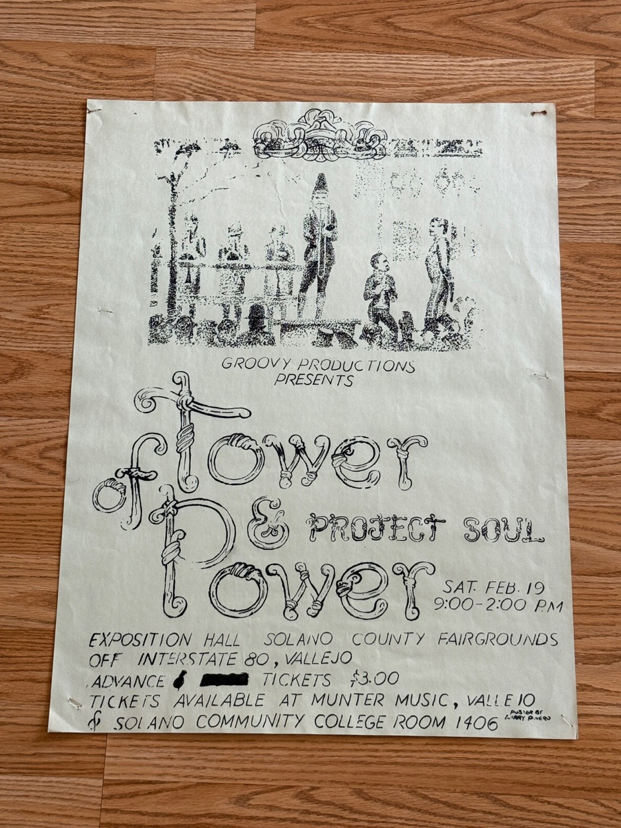 Rare Tower of Power Concert Poster from the AOR Solano County Fairgrounds  1972 | eBay