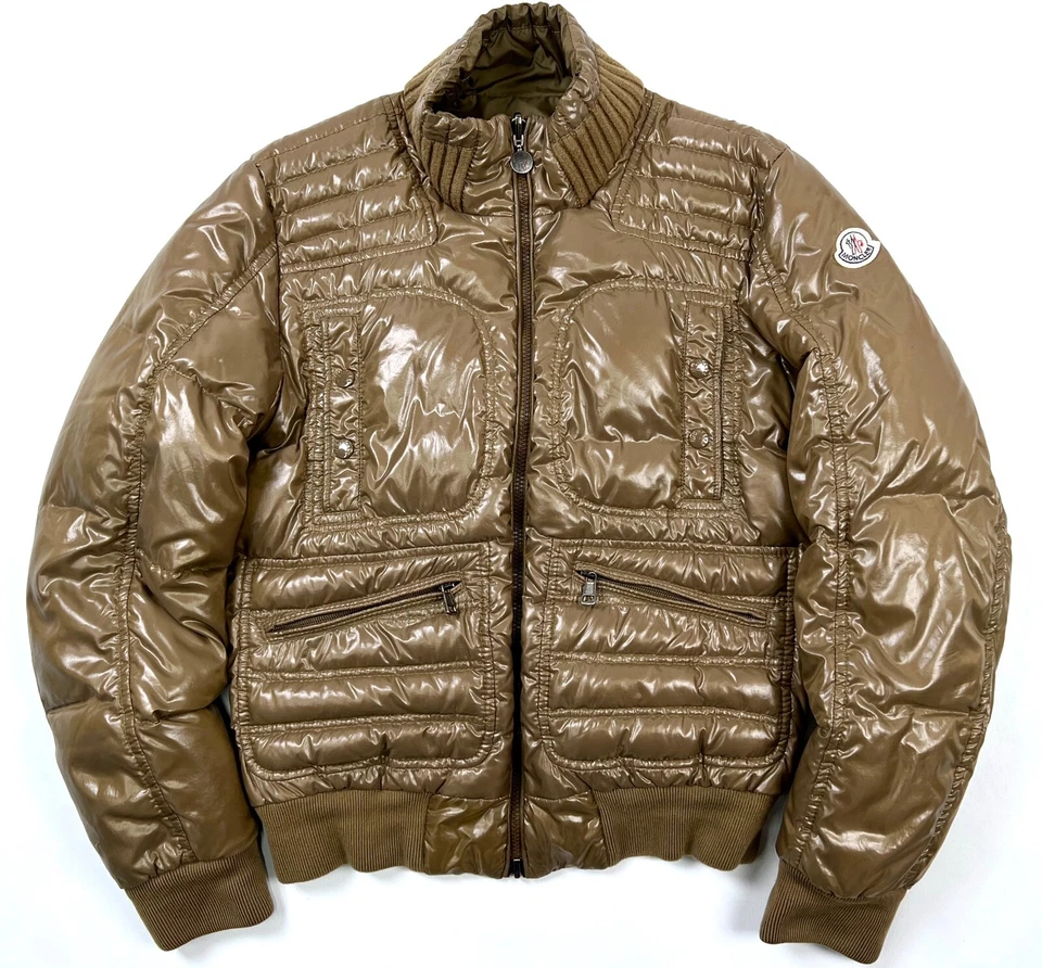 Auth Men's MONCLER Gold Reversible Down Bomber Casual Jacket Size 2 S/M - Image 3 of 4