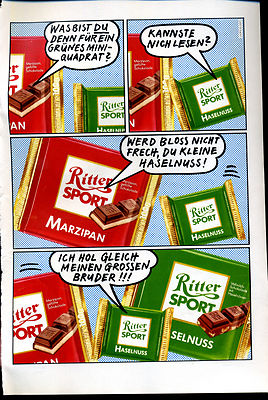 Ritter Sport --What kind of green mini square are you? 1987 Advertising--