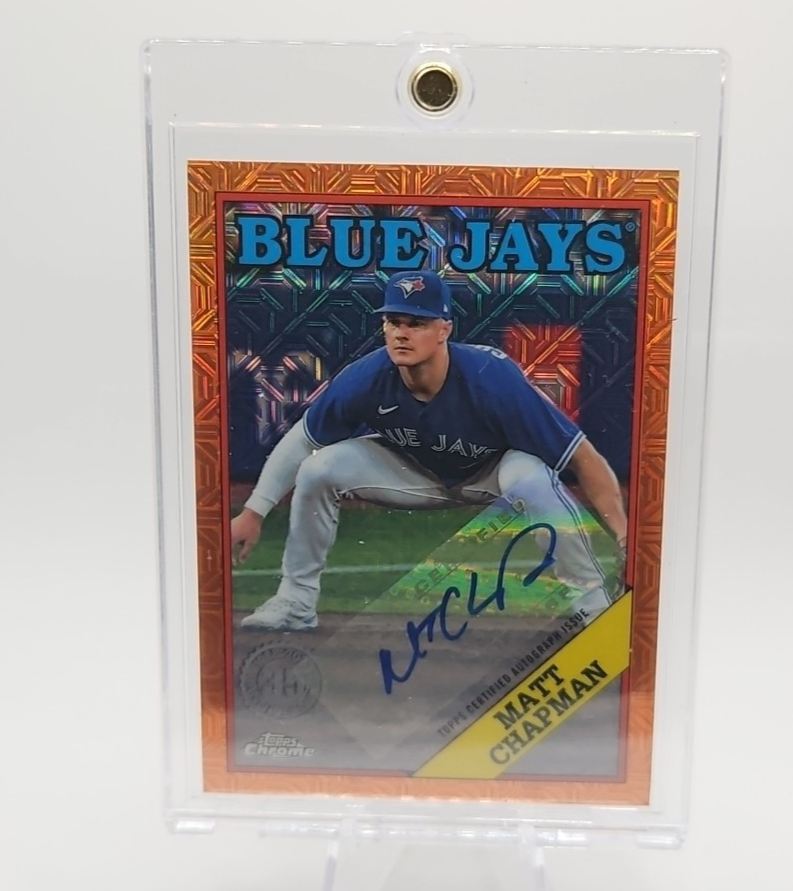Matt Chapman 2023 Topps Update 1988 Silver Pack Orange Mojo Auto 25