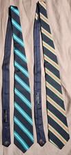 Lot of 2 Tommy Hilfiger Men's Ties Multicolor Striped Handmade Silk USA