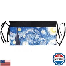 menesia Waitress Serving Apron with 3 Pockets,Blue Half Waist Server Aprons f