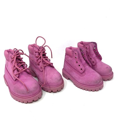 pink timberlands size 4