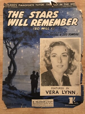Vera Lynn Sheet Music - The Stars Will Remember (So Will I) Pelosi Towers Lyrics