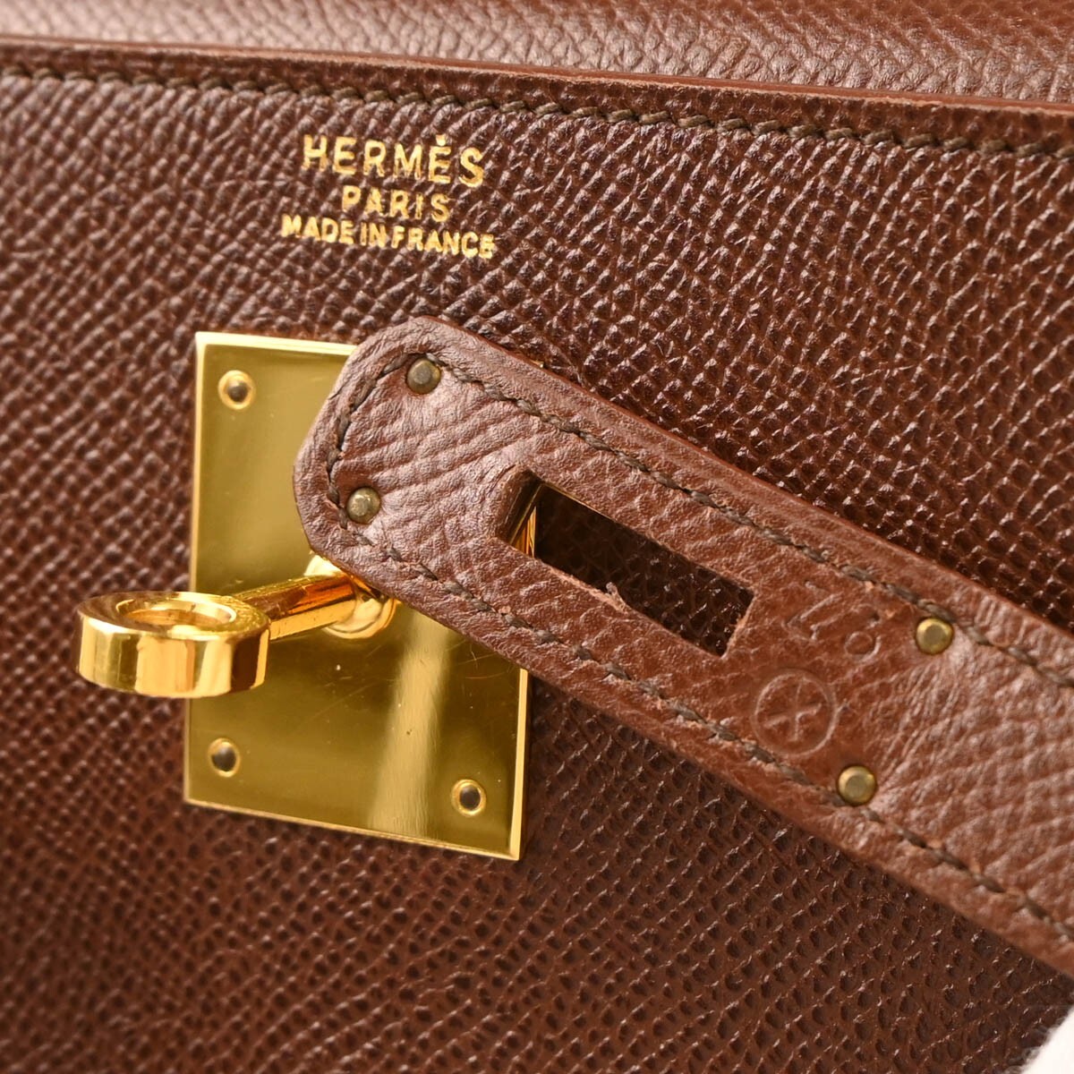 Hermes Marron Fonce Courchevel Kelly 32 Retourne 2way Handbag ◯X