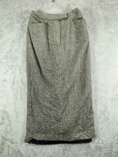 Vintage Lauren Ralph Lauren Womens 4 Tweed Maxi Skirt 100 Wool Gray Pencil Skirt