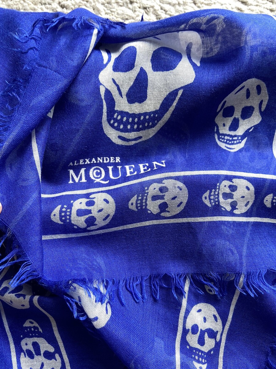小物 Alexander McQueen Blue Skull Silk Stall s-l400.jpg