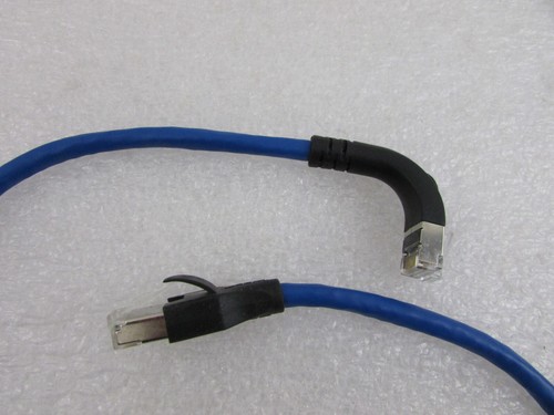L-Com TRD695SRA2BL-2 Shielded Cat6 Rt Angle 2' Patch Cable Str/Rt Angle Up- Blue - Picture 4 of 6