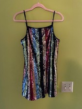 Strap Sequin Party Mini Above The Knee Dress size small