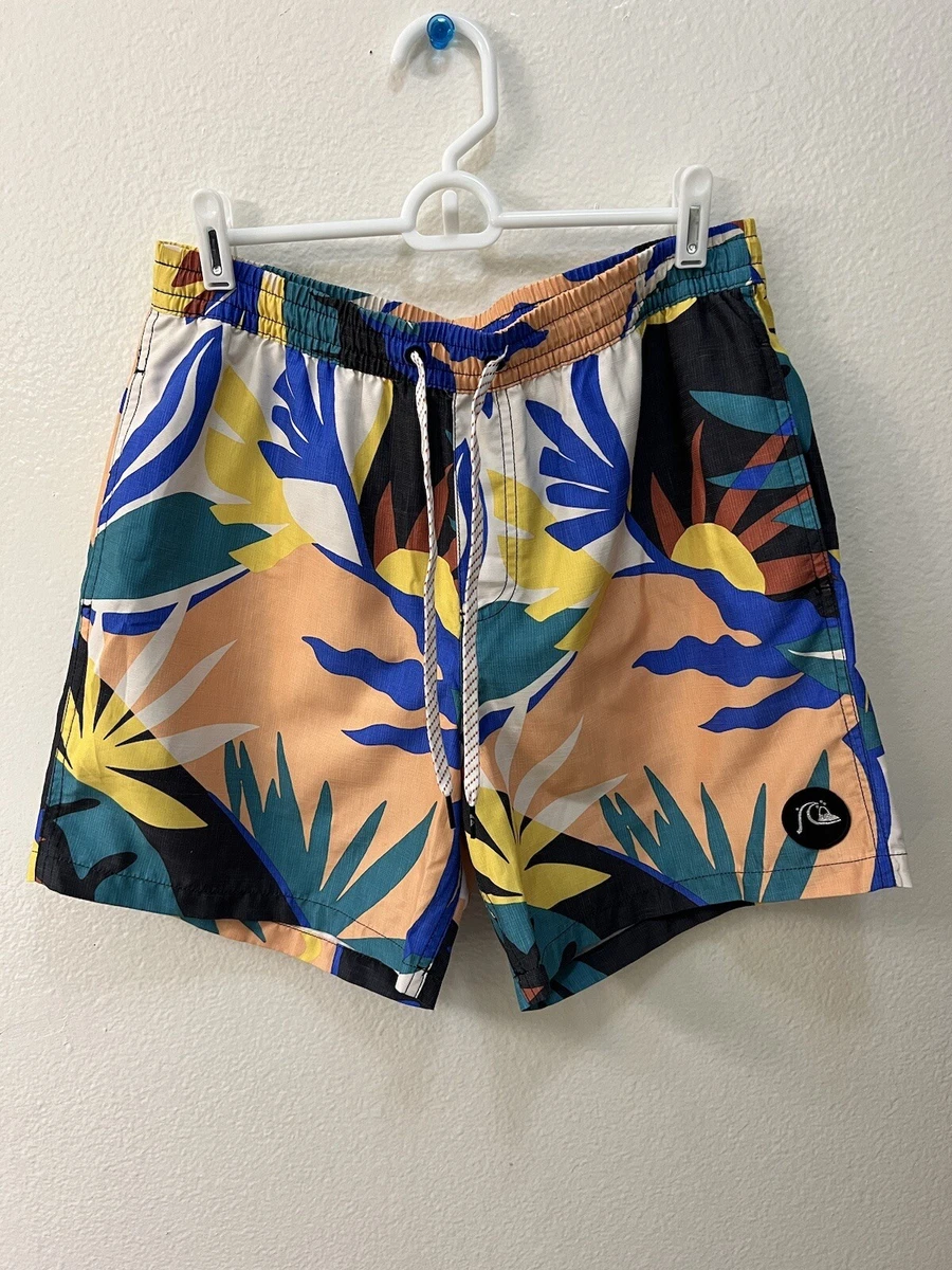 Quiksilver Men s Floral Multicolor Board Shorts Swim Recycled