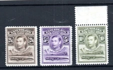 Basutoland 1938 2s 6d, 5s and 10s SG 26-28 MNH/ MLH