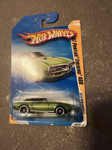 Hot Wheels 1:64 scale 1967 Pontiac Firebird 400, from 2010, Green, '10 New Model