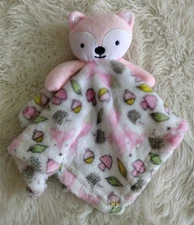 Cribmates 2022 Pink Fox Baby Lovey Security Blanket Acorns Leaves Mushrooms