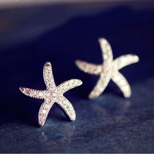 Elegant Star 925 Silver Stud Earring Women Cubic Zircon Jewelry Gift