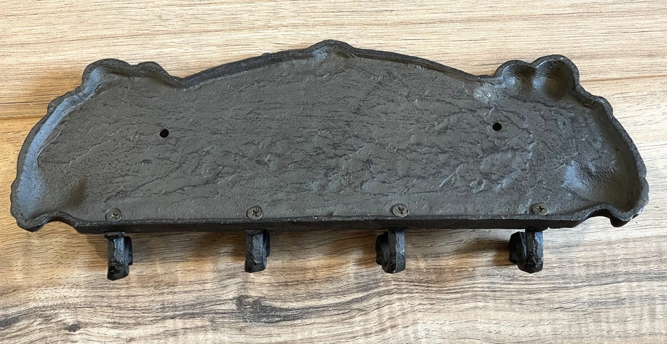 Hierro Fundido 13" Rústico Corte de Pelo y Afeitado 25c Abrigo Bolsa Toallero 4 Ganchos Foto 3 de 3