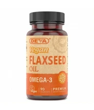 Deva Vegan Flaxseed Oil Omega-3, Organic, Cold-pressed and Unrefined