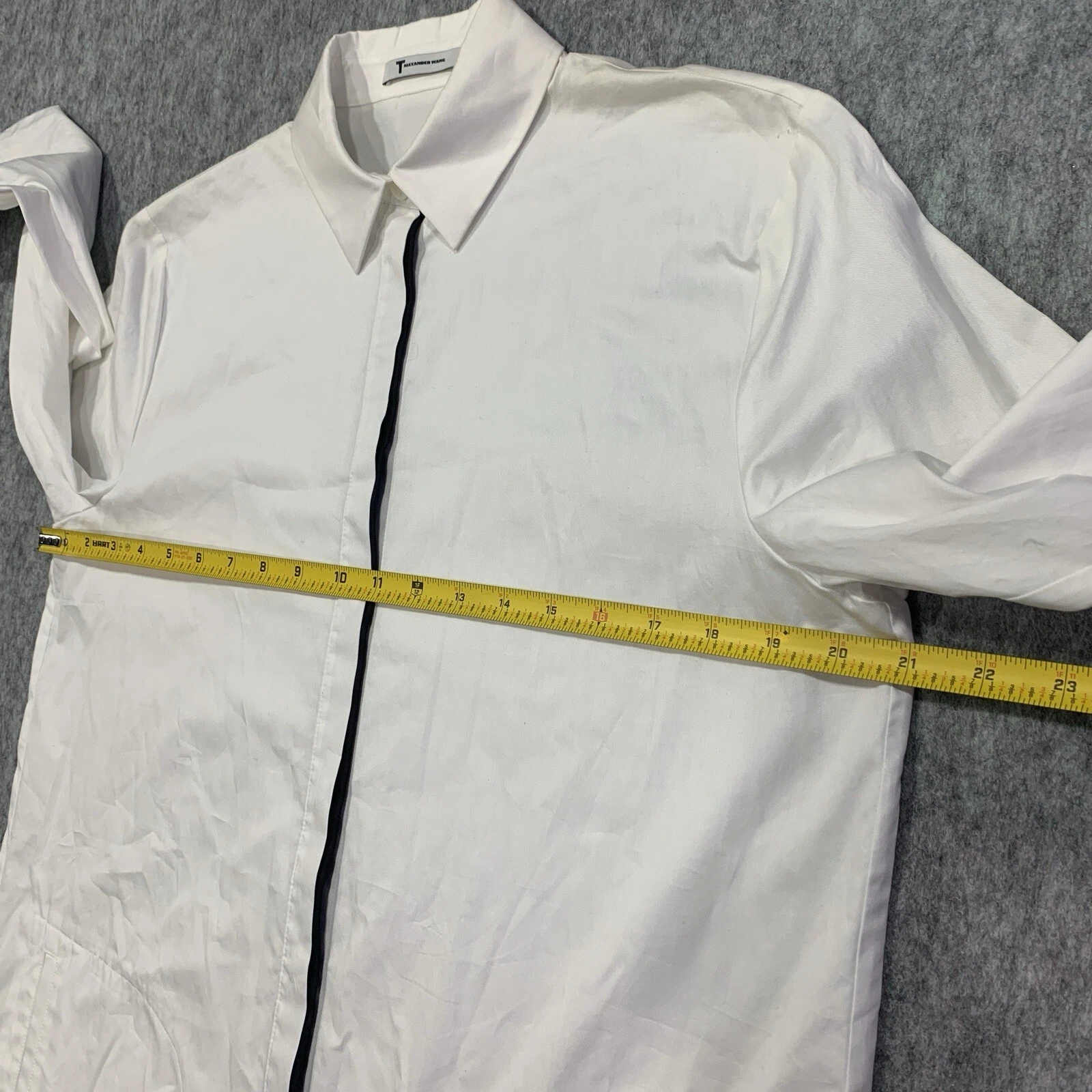 Abito camicia donna T Alexander Wang con colletto e bottoni tasche anteriori Taglia 2