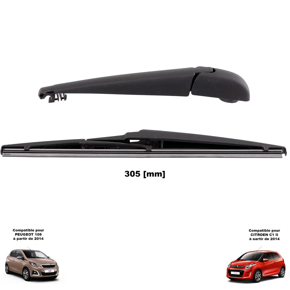 Bras Essuie Glace Lunette Arrière prévu pour CITROEN C1 II à partir de 2014 - Photo 4/4