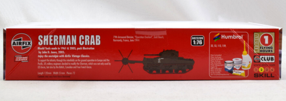 Airfix Model Kit Sherman Crab – Scala 1:76, 72 Pezzi, Livello 2 – Carro Armato Con Vello Da Sminamento - 2