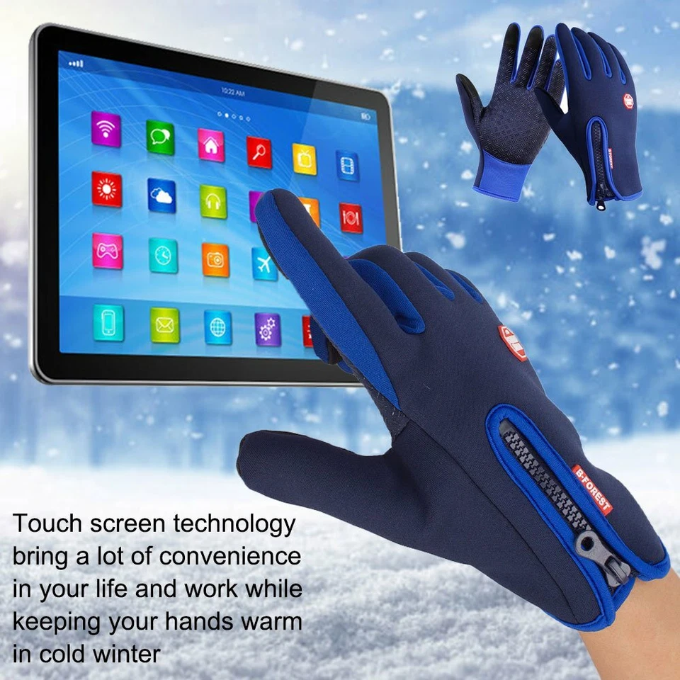 Winter Thermal Ski Gloves Touchscreen Waterproof Snow Motorcycle for Women Men - Image 2 of 4