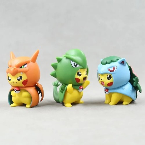 6pcs COS Pikachu Transformation Series Anime Ornament Handmade Model Doll - Picture 3 of 7