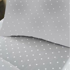 Polka Dots Single Fitted Sheet  Pillowcase Set Grey/White Kids