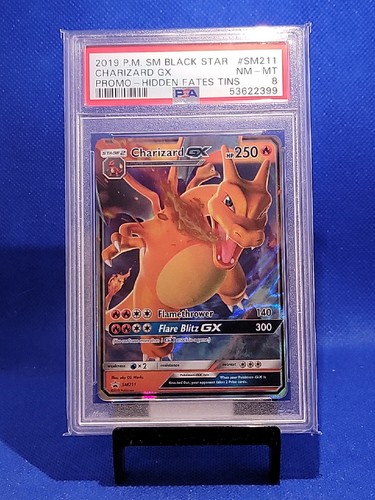 PSA 8 casi como nuevo 2019 Pokemon Hidden Fates Tin Charizard GX SM211. *3* - Imagen 1 de 2