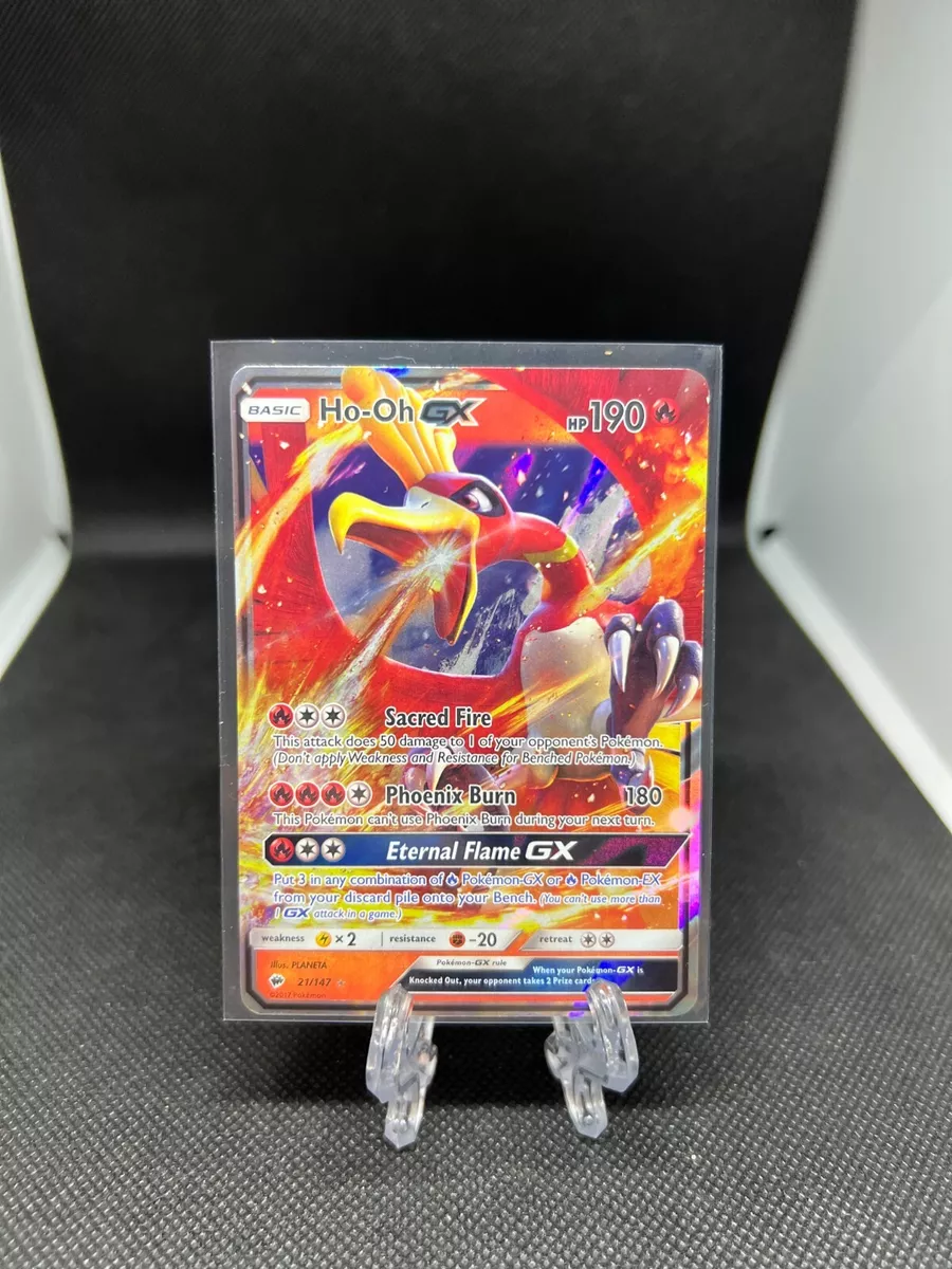 ULTRA RARE Ho-Oh GX 21/147 Burning Shadows Legendary Pokemon Card Holo Foil  - LP