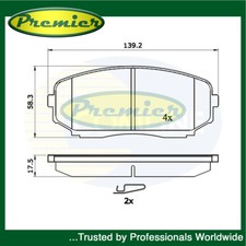 Premier set pastiglie freno anteriori si adatta a Mazda CX-5 2017- CX-7 2006-2014