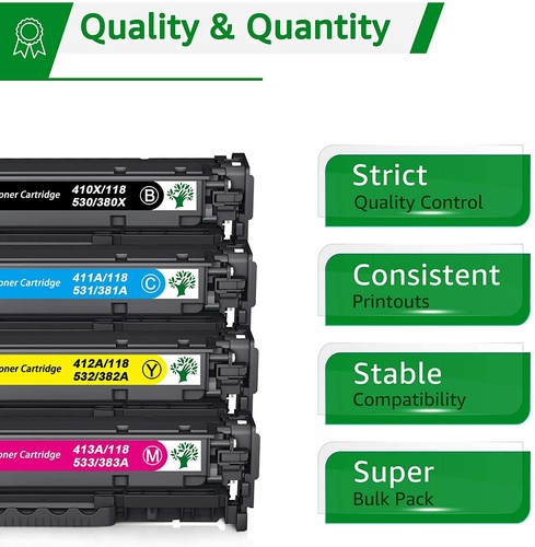 5 PK Color Toner combo for HP 304A Canon 118 for CP2025DN CM2320NF CP2025 MF8580 - Picture 2 of 6