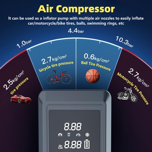 99800mAh Car Jump Starter Power Bank Battery Charger Air Compressor Air Pump US - Picture 7 of 12