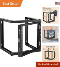 9U Server Rack, Wall Mount Network Rack for 19 Inch IT  AV Equipment, Open F...