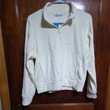 NEW DSG Soft Velour Half Zip Pullover Girl s XL 16 Pale Yellow