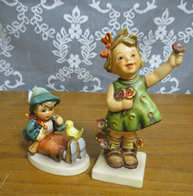 2 Goebel West Germany Figurines - Spring Cheer and Spring Lesson