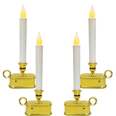 4 Pack 10 Inch Wireless Window Candle 1 Light(4 Pack), 4 - Golden Base 
