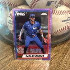 2025 Topps # T90C-26 Carlos Correa 1990 35th Chrome Silver Pack Mojo Twins
