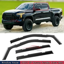 For 2022-2025 Toyota Tundra Crew Max In-Channel Rain Guards Window Visors Vent