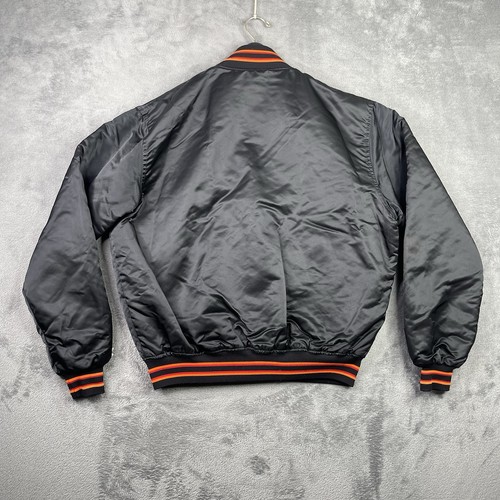 Vintage Miami Heat Jacket Mens XL STARTER Satin Bomber Snap Black Orange NBA USA - Picture 2 of 21