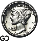 1930 Mercury Dime, Gem BU, Lustrous Silver 10C