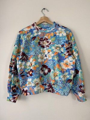 MOLO Colorful Floral Flower All Over Print Graphic Long Sleeve Tee Shirt - XS/S