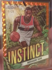 Topps Chrome Instinct Alexandre Sarr Wizards INS-27 Orange Refractor /25