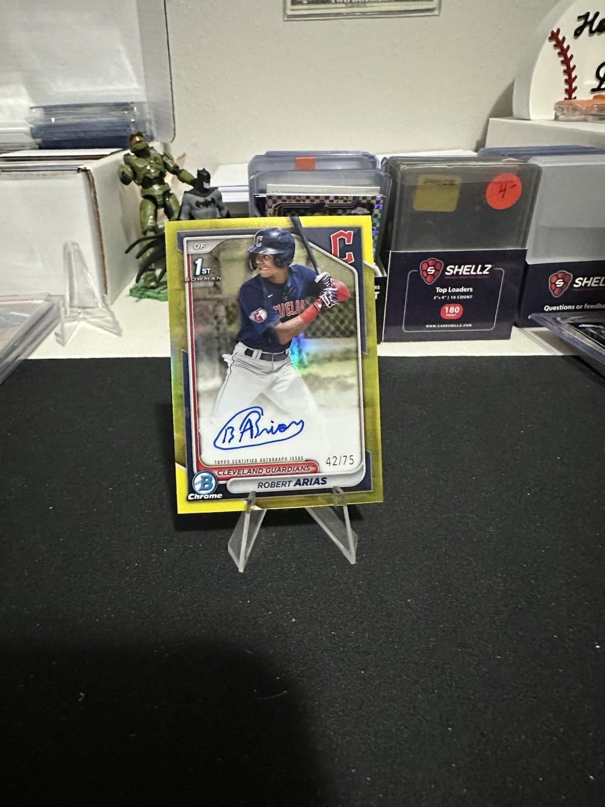 2024 Bowman Chrome Robert Arias #CPA-RA Yellow Refractor Auto #’d/75