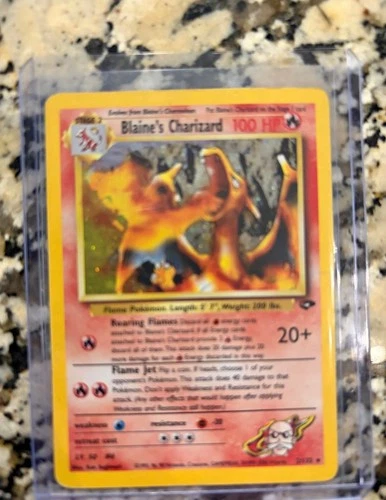 Pokemon Gym Challenge PSA 1 Blaine's Charizard Holo #2 Corrected Fighting Symbol