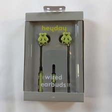 Heyday Wired Earbuds Green Bear 3.5mm In-Ear Mic Comfort Fit Kids Travel School